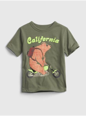 Zelené klučičí dětské tričko california graphic t-shirt GAP