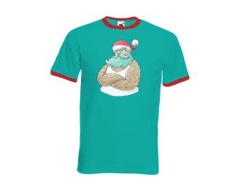 Pánské tričko s kontrastními lemy Potetovaný Santa