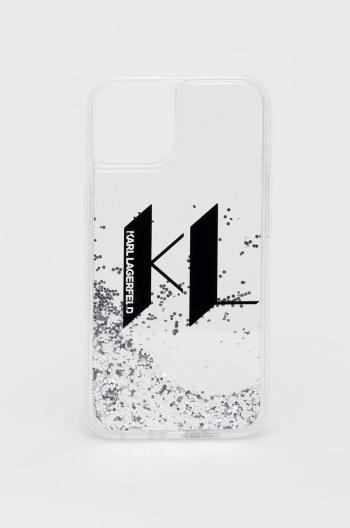 Obal na telefon Karl Lagerfeld iPhone 14 srebrny 6,1" stříbrná barva