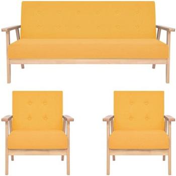3dílná sedací souprava textilní čalounění žlutá (279147)