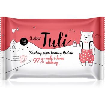 Luba Tuli Lactic acid vlhčený toaletní papír s kyselinou mléčnou pro děti Strawberry 50 ks