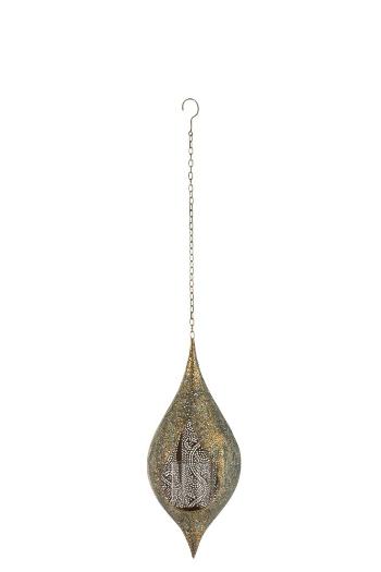 Zlatý závěsný kovový svícen Oriental antik gold - 18*16*85 cm 3593