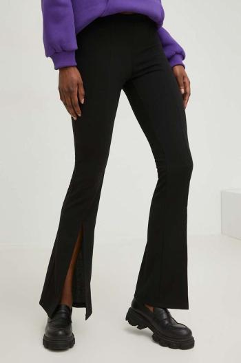 Kalhoty Answear Lab dámské, černá barva, zvony, medium waist