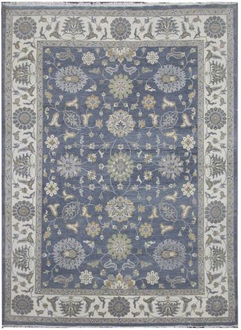 Diamond Carpets koberce Ručně vázaný kusový koberec Diamond DC-ZIGLER Jeans blue/ivory - 180x275 cm Modrá