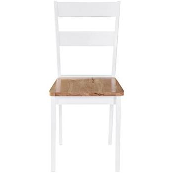 Jídelní židle 2 ks bílé masivní kaučukovník (245368)