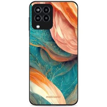 Mobiwear Glossy lesklý pro Samsung Galaxy M33 5G - G025G - Azurový a oranžový mramor (5904808526814)