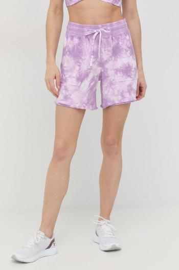 Bavlněné šortky Dkny dámské, fialová barva, vzorované, high waist