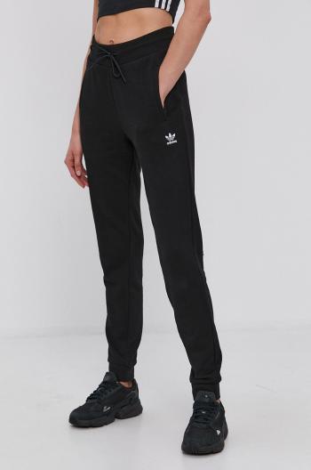 Kalhoty adidas Originals H37878 dámské, černá barva, hladké