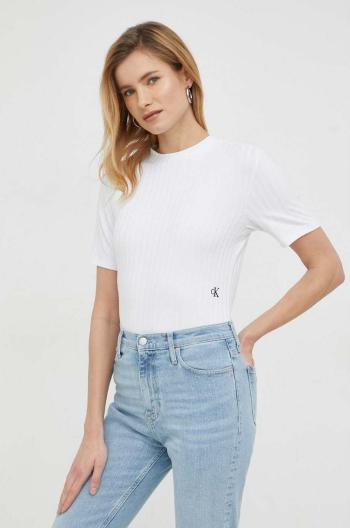 Tričko Calvin Klein Jeans bílá barva