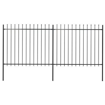 Zahradní plot s hroty ocel 3,4×1,5 m černý 277630