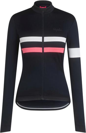 Rapha Women's Brevet Long Sleeve Jersey - dark navy/hi-vis pink S