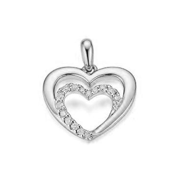 JVD Zamilovaný stříbrný přívěsek Srdce se zirkony SVLP0688XH2BI00
