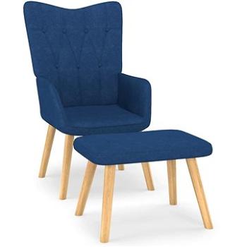 Relaxační křeslo se stoličkou modré textil, 327538 (327538)