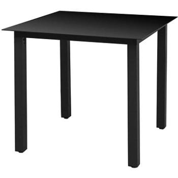  Zahradní stůl černý 80 x 80 x 74 cm hliník a sklo (42787)