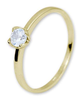 Brilio Zásnubní prsten ze žlutého zlata se zirkonem 226 001 01077 60 mm