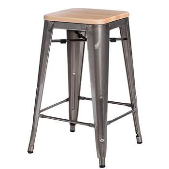 Barová stolička Paris Wood 65cm borovice metalická (IAI-6979)