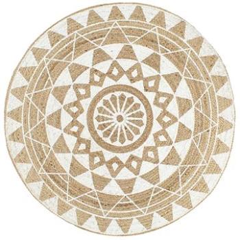 Ručně vyrobený koberec z juty s bílým potiskem 150 cm (133697)