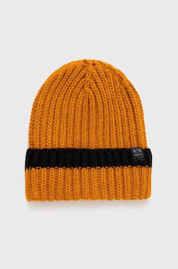 Čepice Armani Exchange oranžová barva, z husté pleteniny