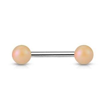 Šperky4U Piercing do jazyka, perleťové kuličky - PJ1002-PCH