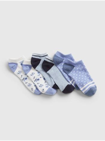Barevné holčičí dětské ponožky no-show print socks, 3 páry GAP