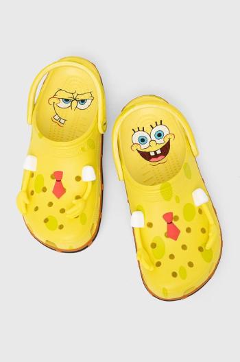 Pantofle Crocs Spongebob Classic Clog žlutá barva, 209824