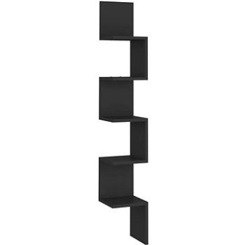 Shumee nástěnná rohová černá 20×20×127,5 cm dřevotříska, 807278 (807278)