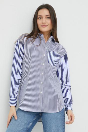 Bavlněné tričko Lauren Ralph Lauren relaxed, s klasickým límcem