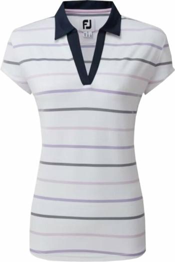 Footjoy Cap Sleeve Colour Block Womens White/Navy S Polo košile