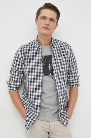 Bavlněné tričko Pepe Jeans Fleming tmavomodrá barva, regular, s límečkem button-down
