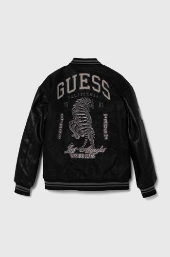 Dětská bomber bunda Guess černá barva, L4YL03 WGB90