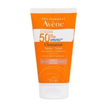 Avene Cleanance Tinted Sun Cream SPF50+ 50 ml opalovací přípravek na obličej pro ženy na mastnou pleť; na atopickou pleť