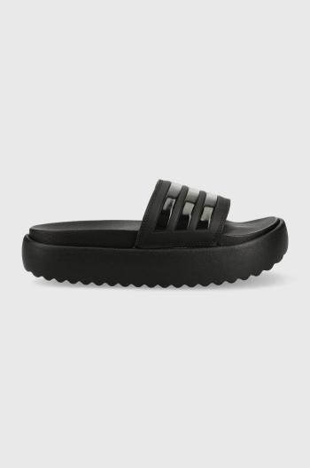 Pantofle adidas Adilette dámské, černá barva, na platformě