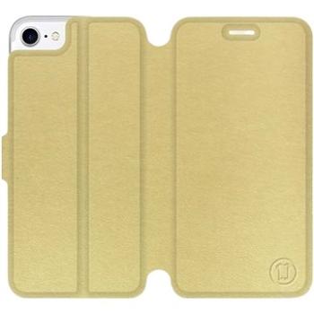 Flip pouzdro na mobil Apple iPhone 7 v provedení  Gold&Orange s oranžovým vnitřkem (5903226010301)