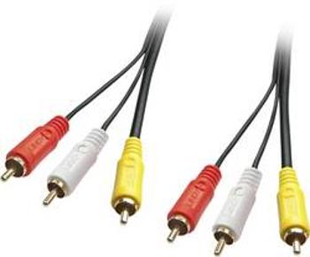 Kompozitní cinch AV kabel LINDY LINDY Audio-Videokabel 3xRCA m/3x RCA m 35690, [3x cinch zástrčka - 3x cinch zástrčka], 1.00 m, černá