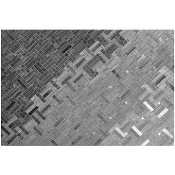 Kožený koberec 140 x 200 cm šedý DARA, 169769 (beliani_169769)