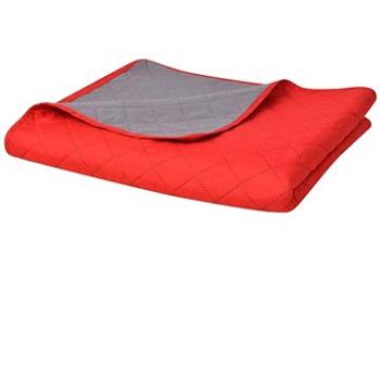 Oboustranný prošívaný přehoz na postel červeno-šedý 170x210 cm