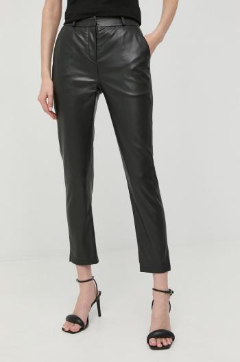 Kalhoty Trussardi dámské, černá barva, jednoduché, high waist