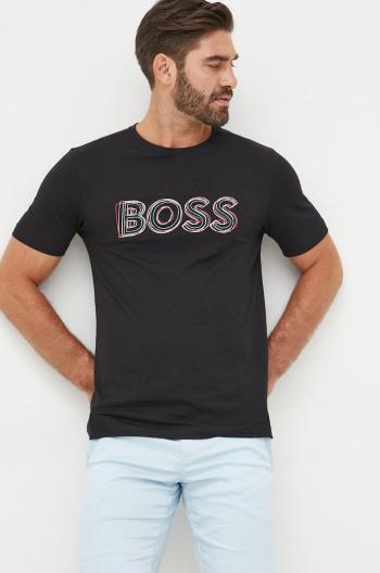 Bavlněné tričko BOSS Boss Athleisure černá barva