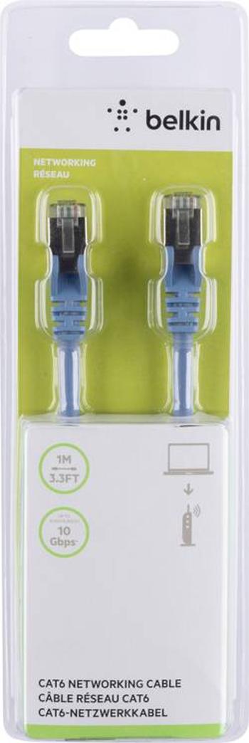 Síťový kabel RJ45 Belkin A3L981BT01MBLHS, CAT 6, S/FTP, 1.00 m, modrá