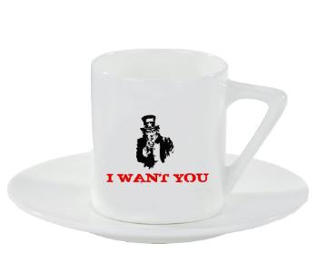 Espresso hrnek s podšálkem 100ml I want you