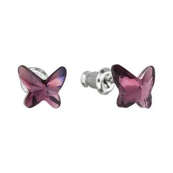 Náušnice bižuterie se Swarovski krystaly fialový motýl 51048.3, amethyst