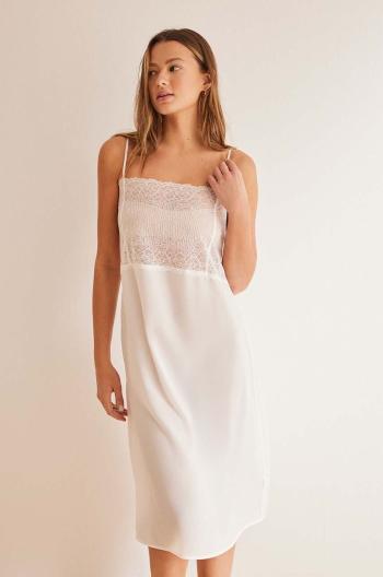 Noční košilka women'secret SENSE BRIDAL dámská, bílá barva, krajková, 3417182