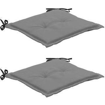 Podušky na zahradní židle 2 ks černo-šedé 50 × 50 × 3 cm