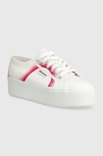 Tenisky Superga 2790 ROUND STRIPES dámské, bílá barva, S4128TW