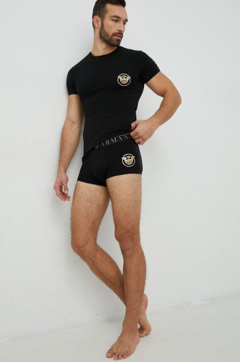 Tričko a boxerky Emporio Armani Underwear černá barva, s potiskem