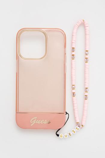 Obal na telefon Guess Iphone 14 Pro 6,1" růžová barva