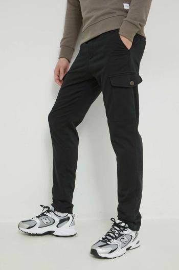 Kalhoty Jack & Jones JPSTOLLIE pánské, černá barva, jednoduché, 12224001