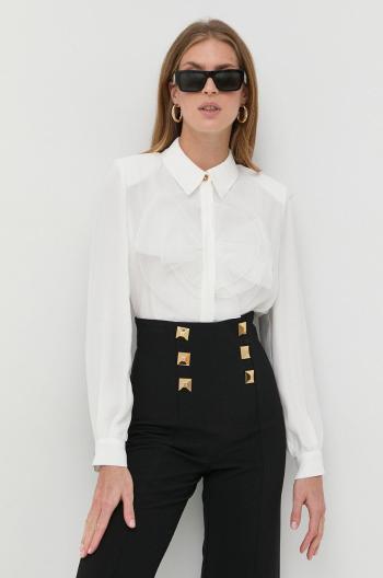 Košile Elisabetta Franchi dámská, bílá barva, regular, s klasickým límcem