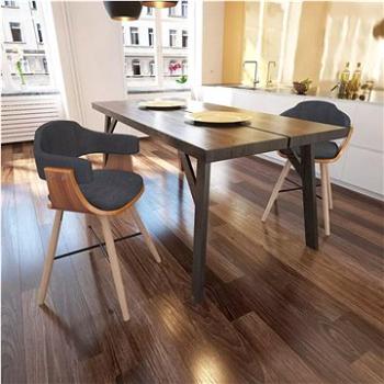 Jídelní židle 2 ks tmavě šedé ohýbané dřevo a textil (241687)