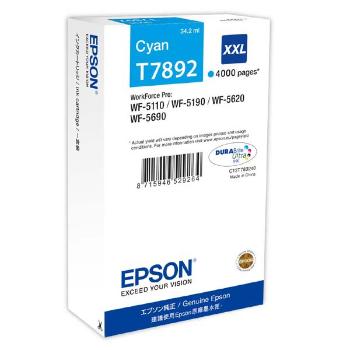 EPSON T7892 (C13T789240) - originální cartridge, azurová, 34ml